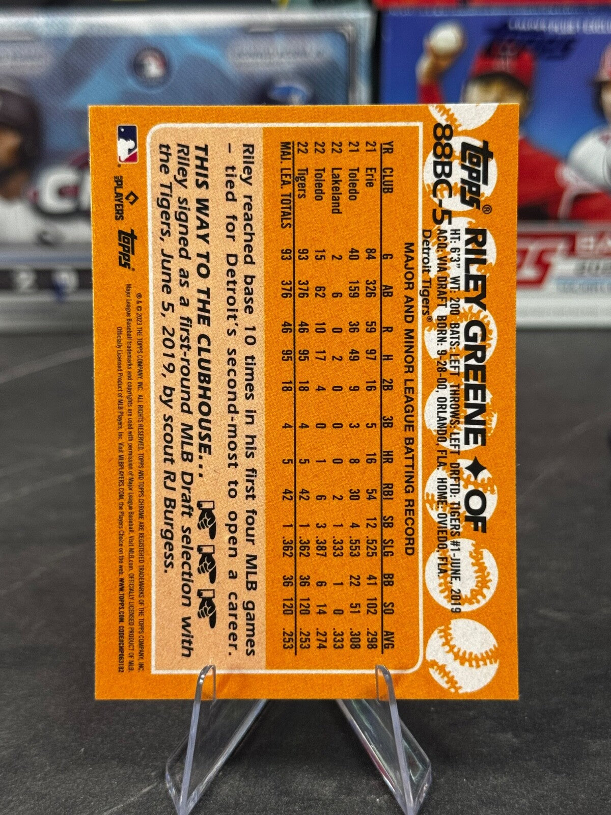 2023 Topps Chrome - 1988 Topps Baseball Riley Greene #88BC-5 (RC)
