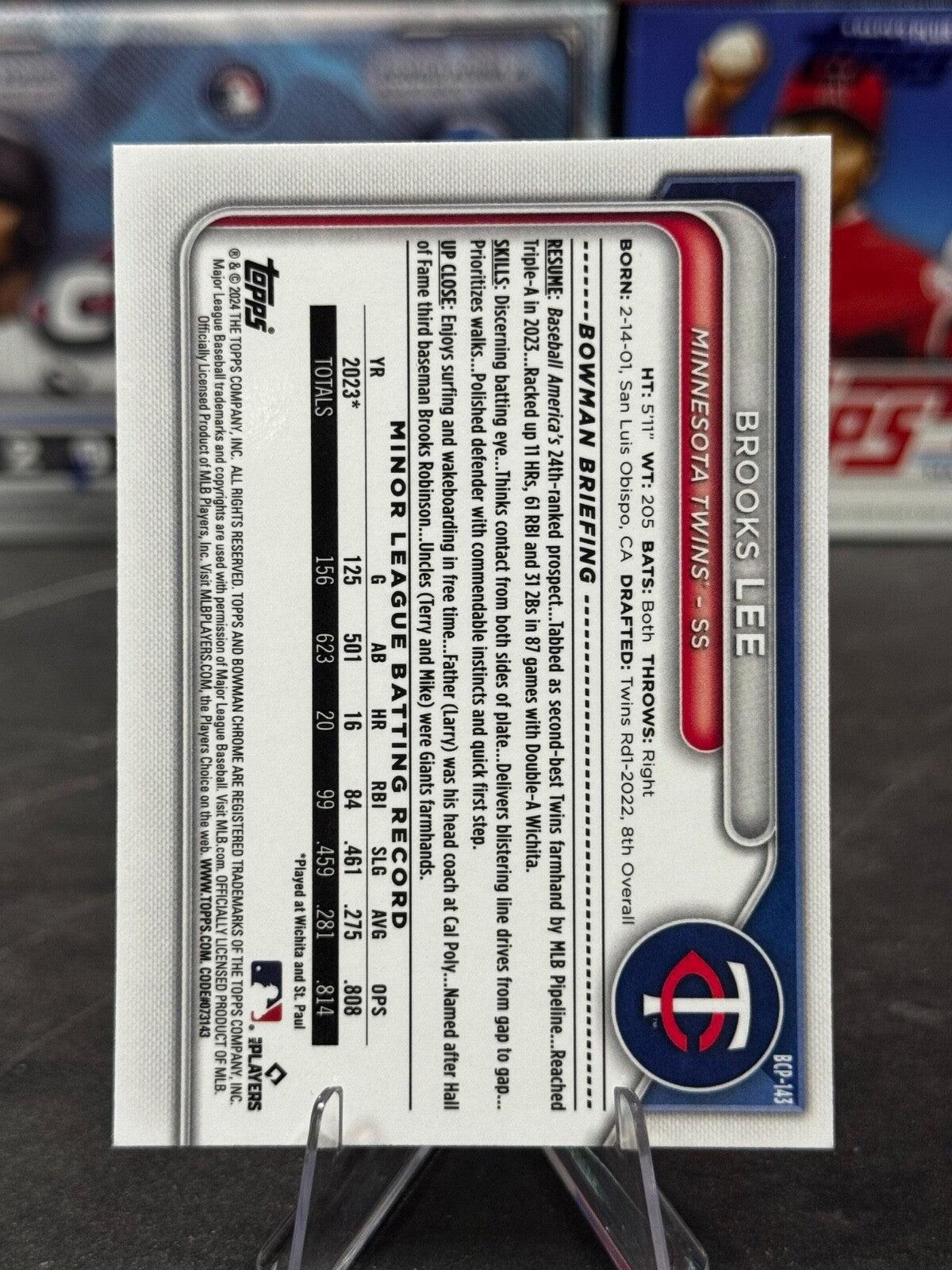 2024 Bowman - Chrome Prospects Brooks Lee #BCP-143 (RC)