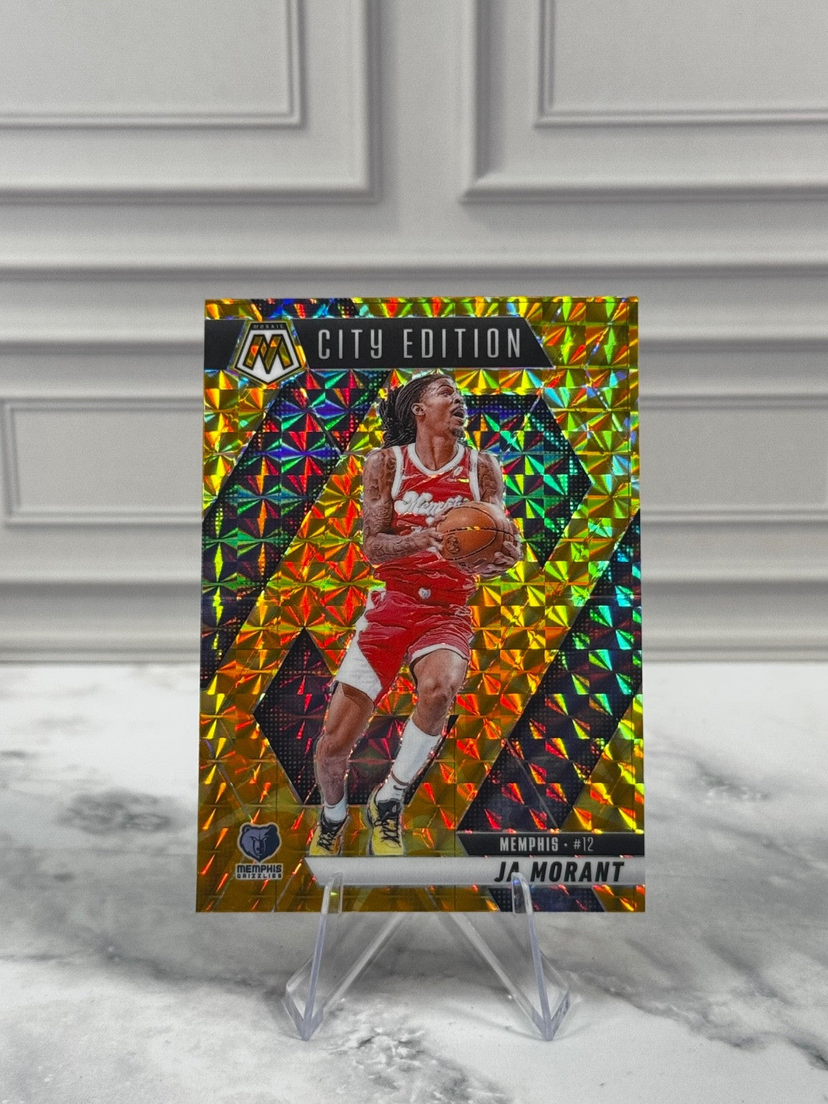 2024-25 Panini Mosaic - City Edition Ja Morant #281 Reactive Yellow Mosaic Prizm