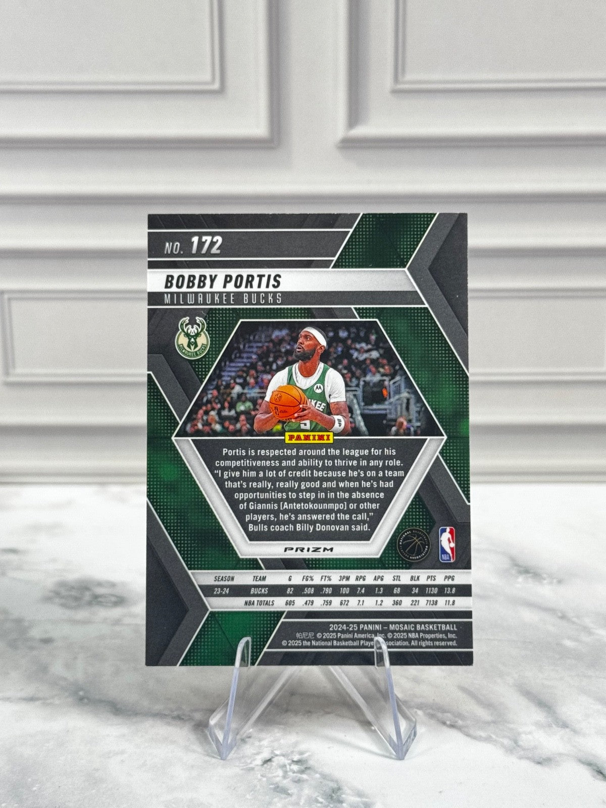 2024-25 Panini Mosaic - Bobby Portis #172 Reactive Yellow Mosaic Prizm