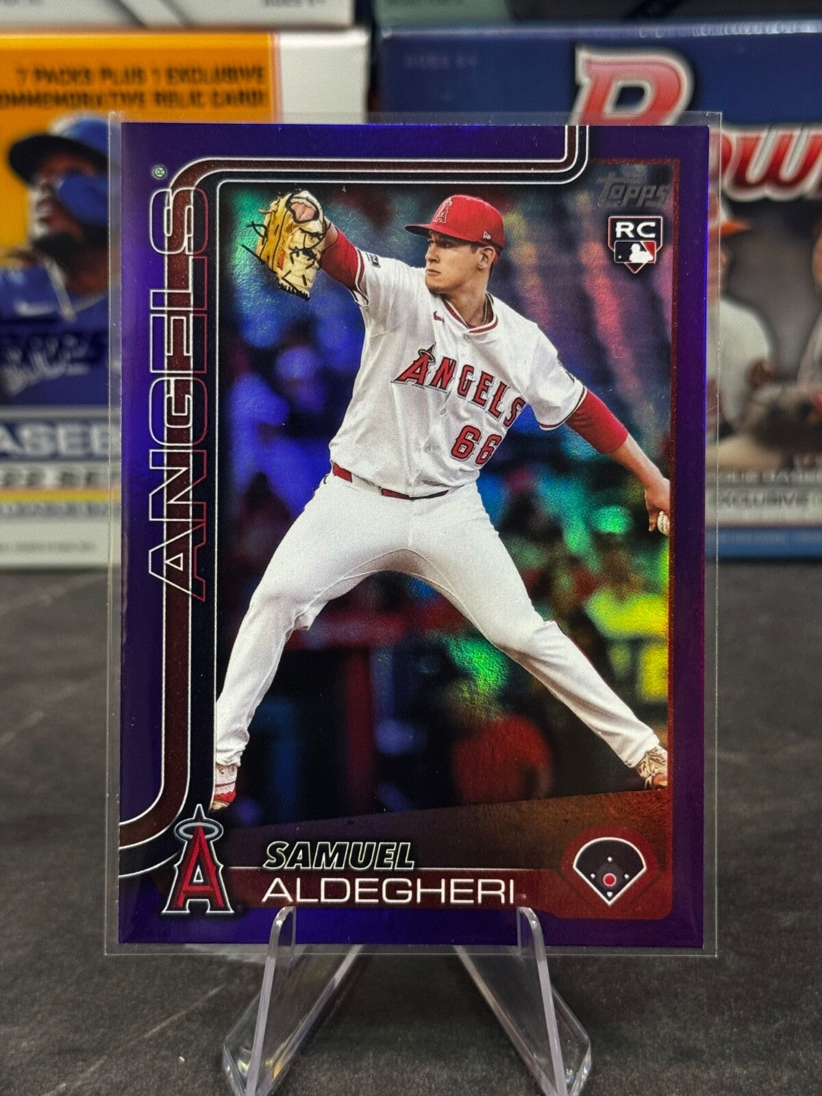 2025 Topps Series 2 - #438 Samuel Aldegheri ROOKIE (RC) Purple Foil /250