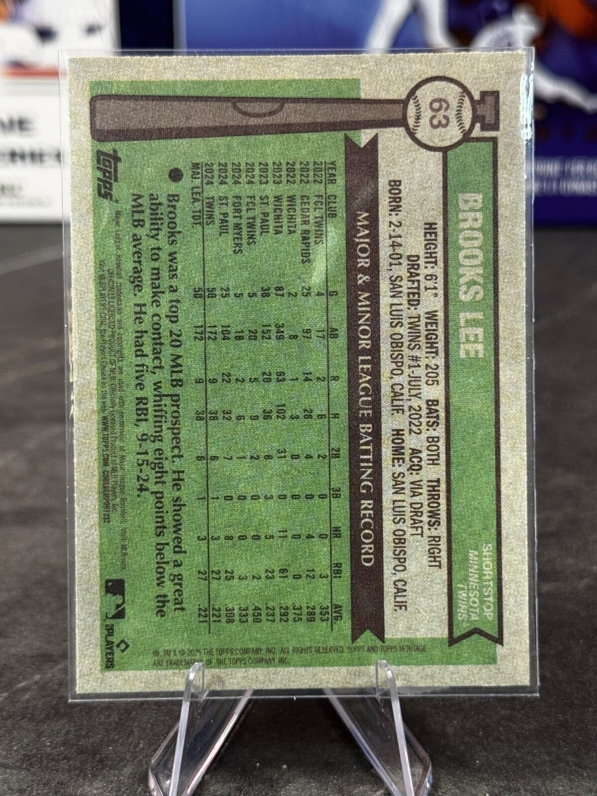 2025 Topps Heritage - Brooks Lee Rookie Blue Border #63 (RC)