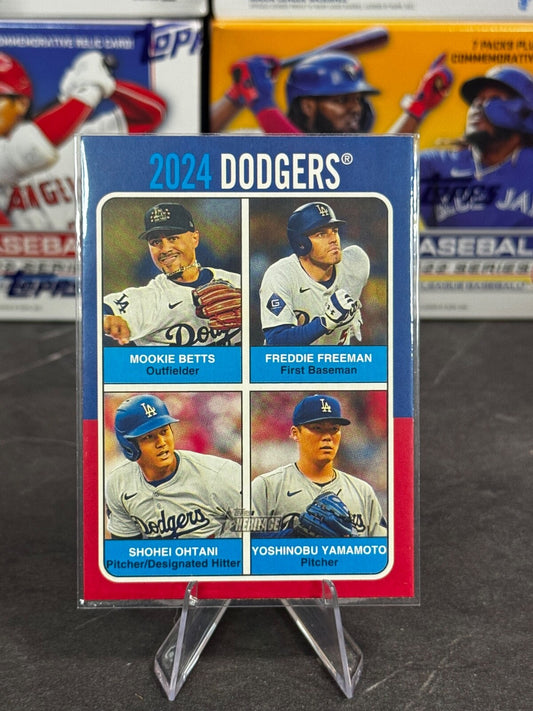 2024 Topps Heritage High Number - Los Angeles Dodgers Team Quad #75TQ-5 Ohtani