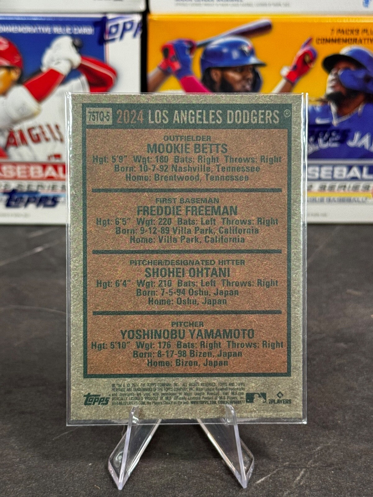 2024 Topps Heritage High Number - Los Angeles Dodgers Team Quad #75TQ-5 Ohtani