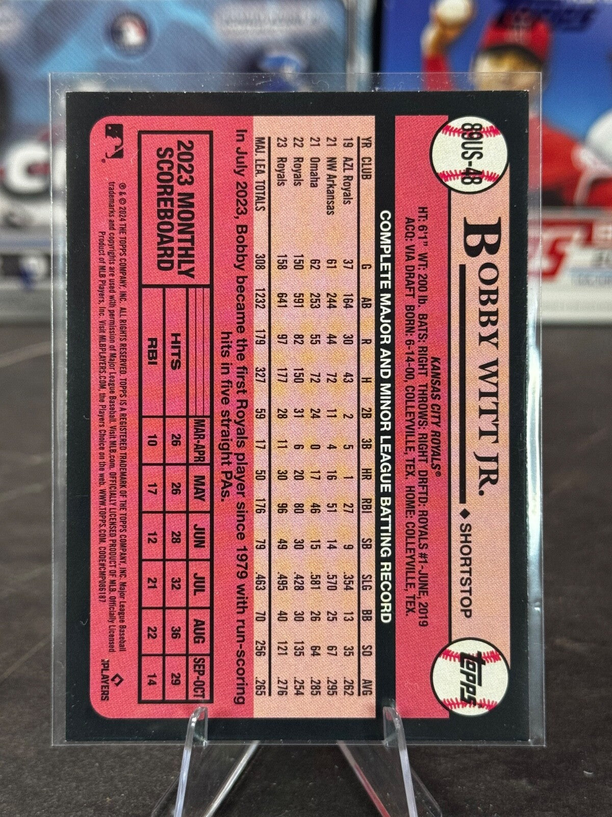 2024 Topps Update Series - 1989 Topps Baseball Bobby Witt Jr. #89US-48