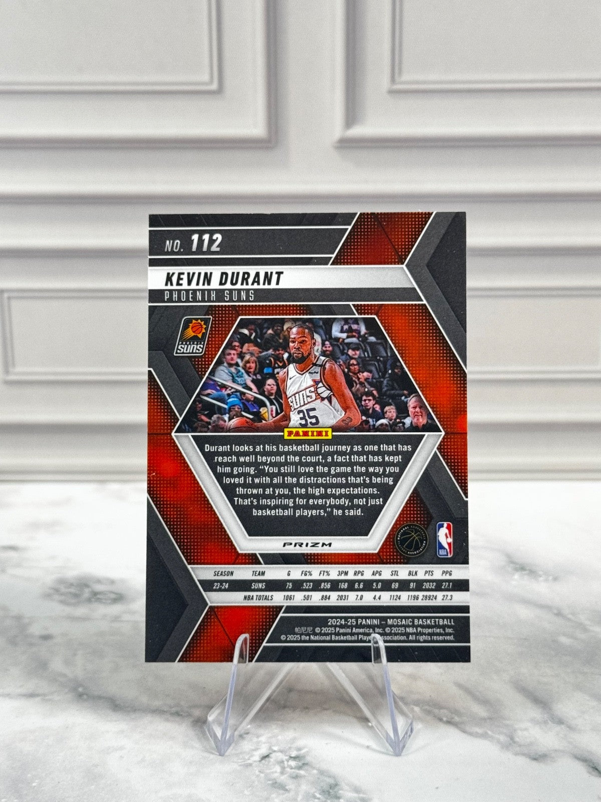 2024-25 Panini Mosaic - Kevin Durant #112 Reactive Yellow Mosaic Prizm