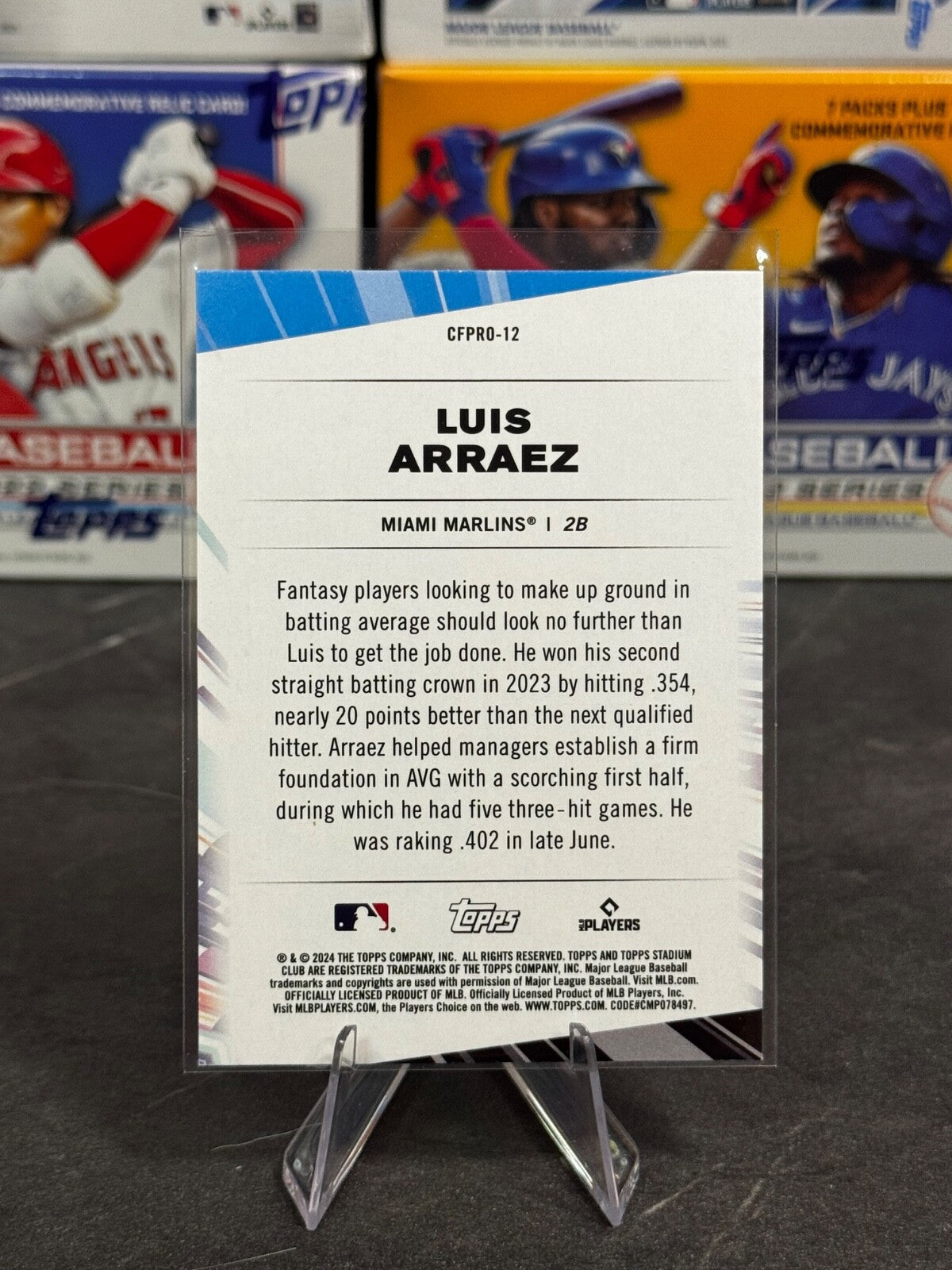 2024 Topps Stadium Club - Chief Fantasy Professionals Luis Arraez #CFPRO-12