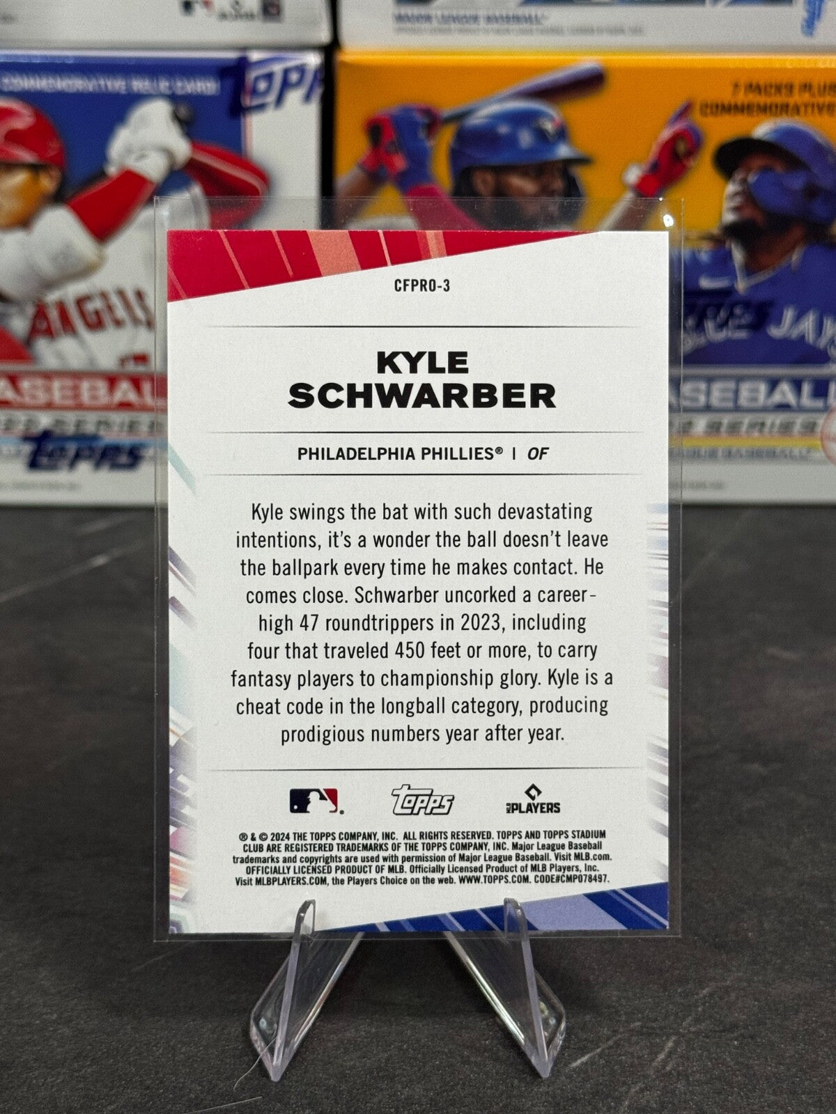 2024 Topps Stadium Club - Chief Fantasy Professionals Kyle Schwarber #CFPRO-3