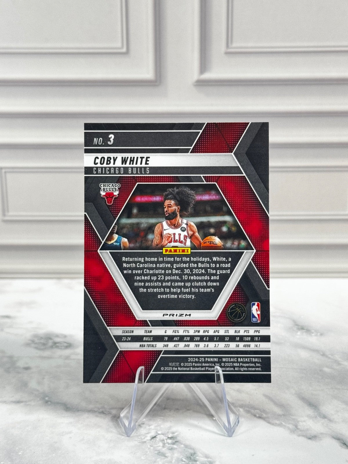 2019-20 Panini Mosaic - Rookies Coby White #211 Silver Prizm (RC)