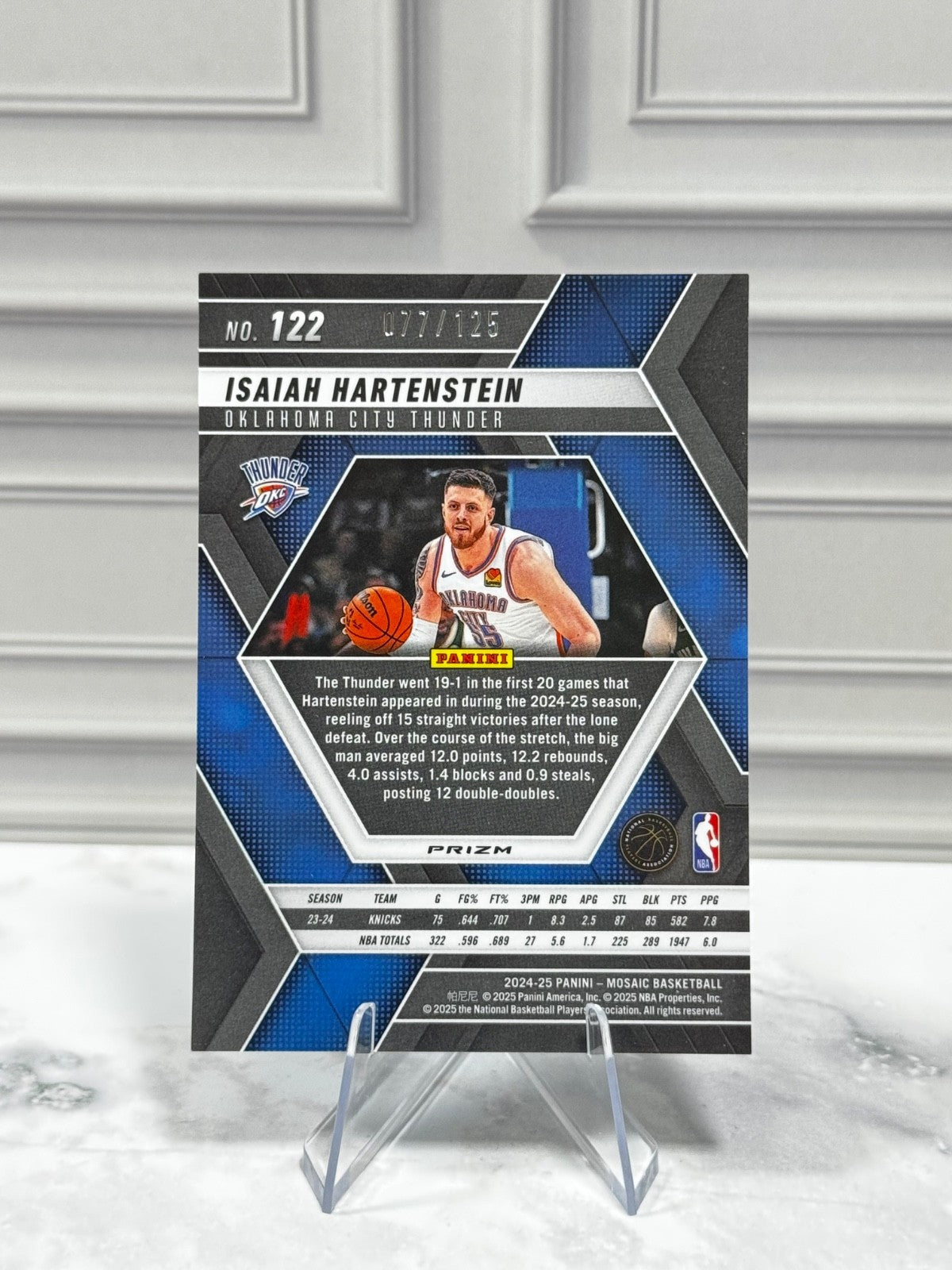 2024-25 Panini Prizm - Isaiah Hartenstein #122 Blue Cracked Ice Prizm /125