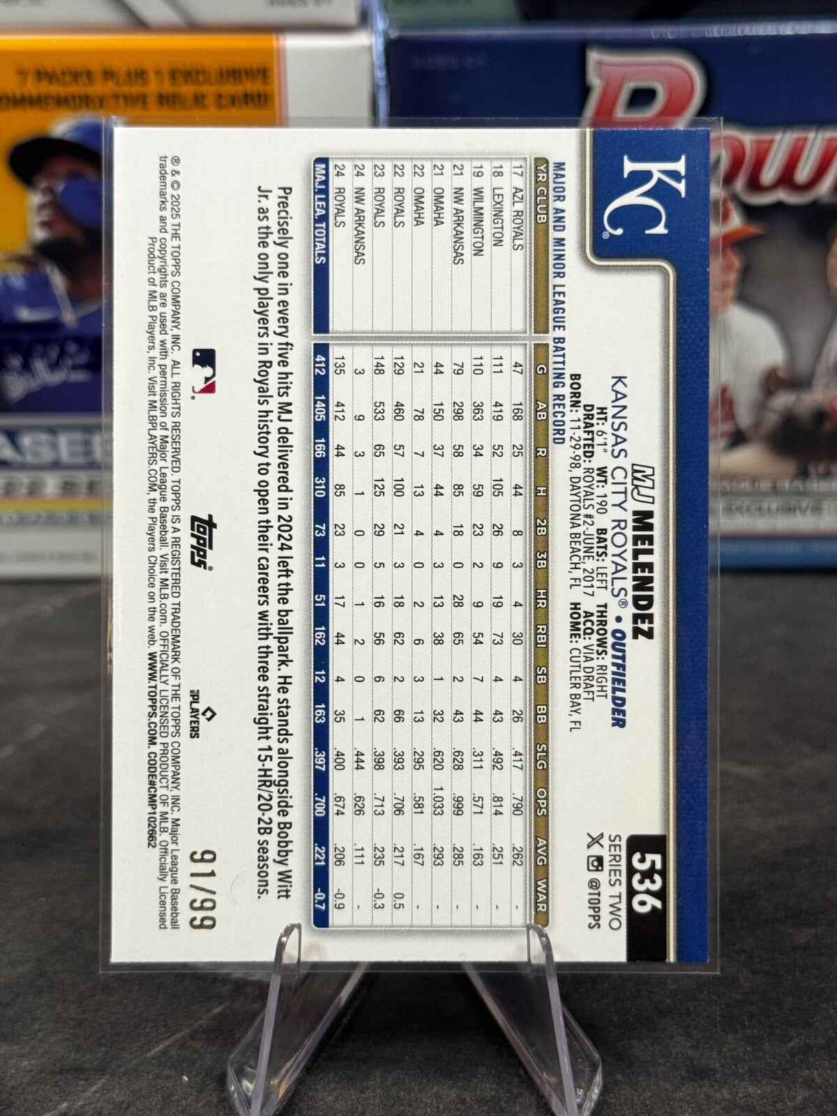 2025 Topps Series 2 - #536 MJ Melendez Green Foil /99