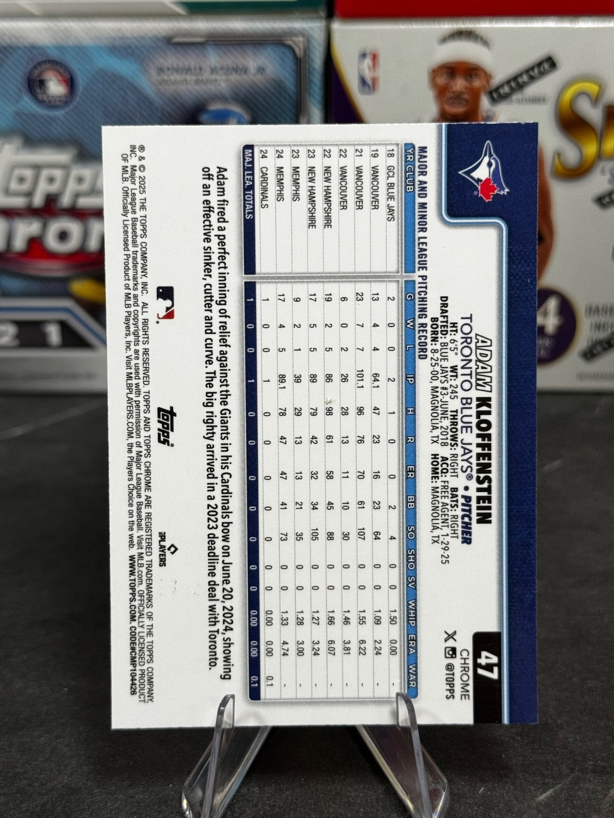 2025 Topps Chrome - #47 Adam Kloffenstein Rookie Aqua Refractor /199 (RC)