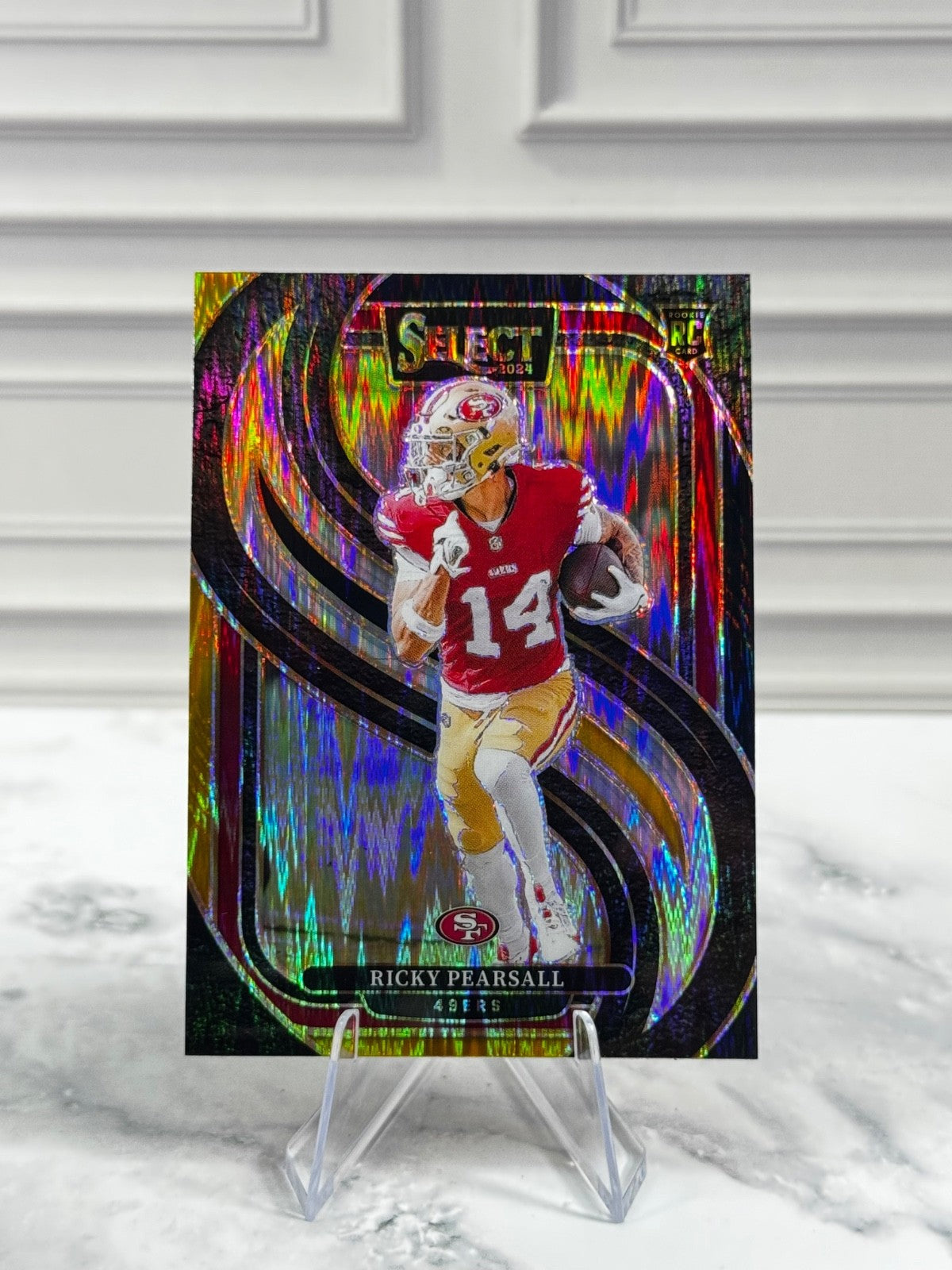 2024 Panini Select - Premier Level Ricky Pearsall #173 Red & Yellow Shock (RC)