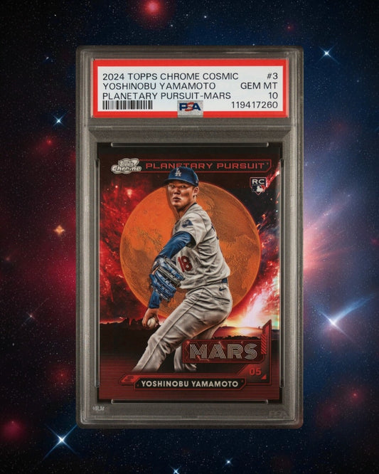 2024 Topps Cosmic Chrome - Planetary Pursuit-Mars #PPMA3 Yoshinobu Yamamoto (RC)