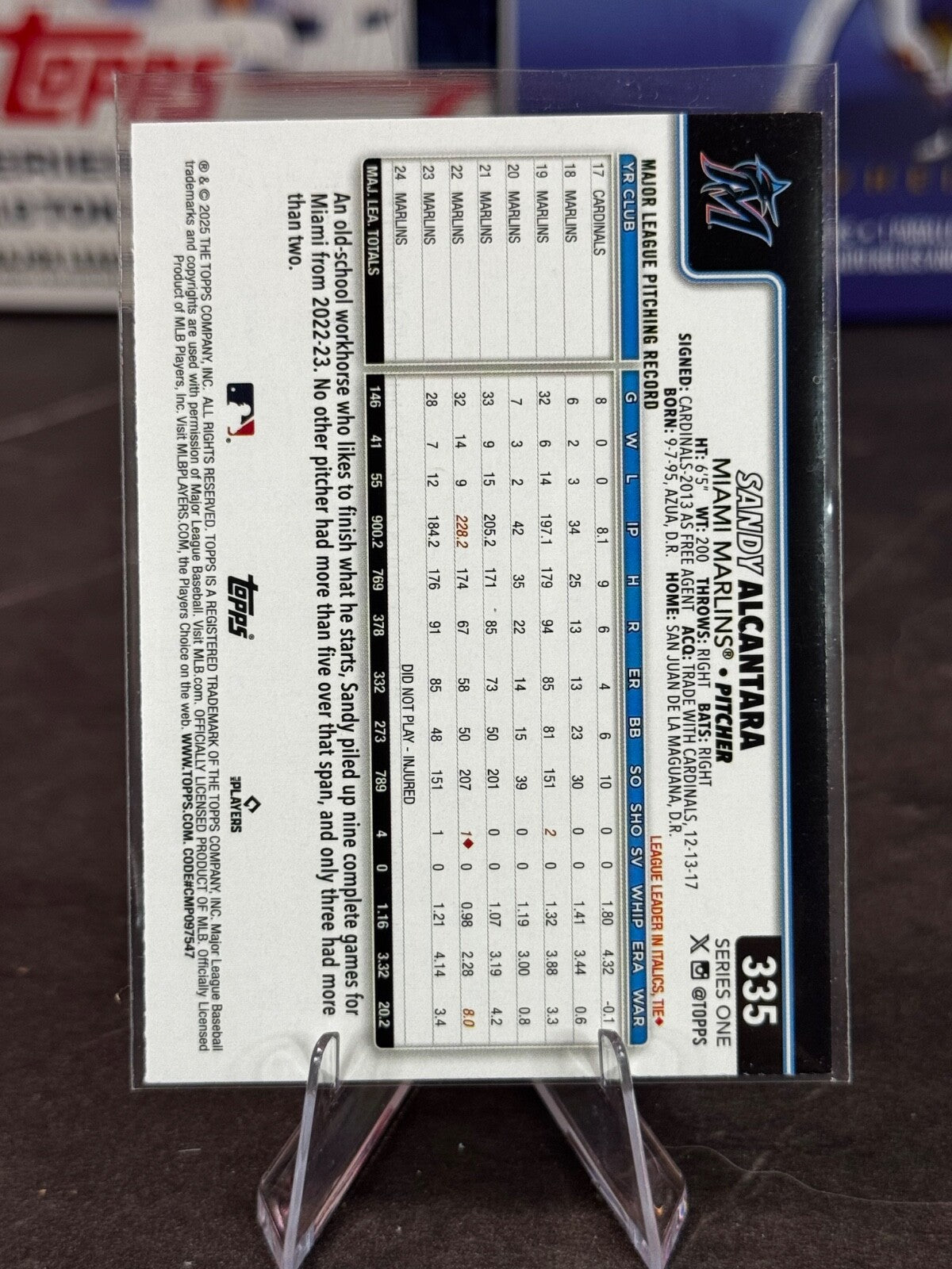 2025 Topps Series 1 - Sandy Alcantara #335 Confetti Holofoil
