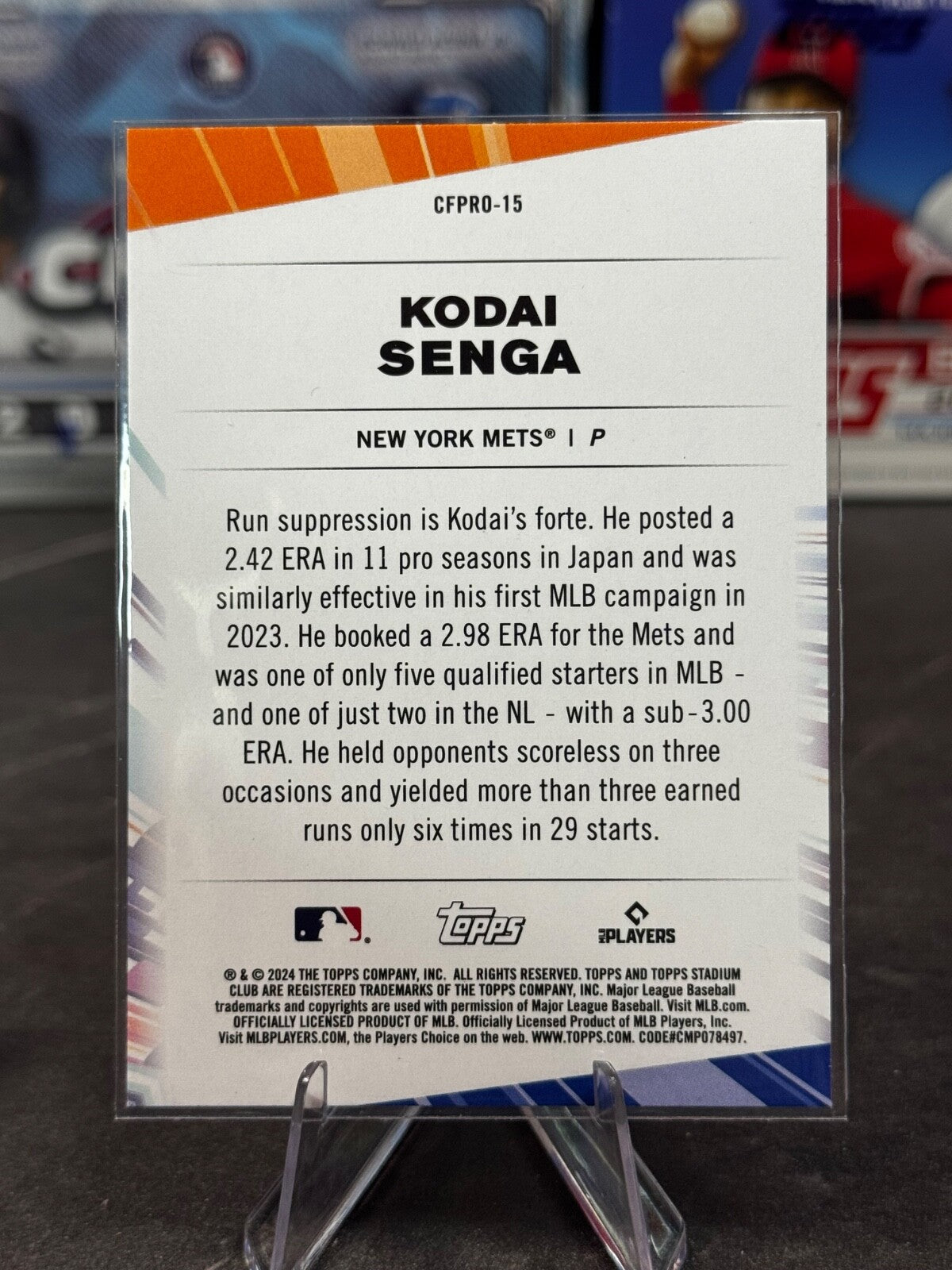 2024 Topps Stadium Club - Chief Fantasy Professionals Kodai Senga #CFPRO-15