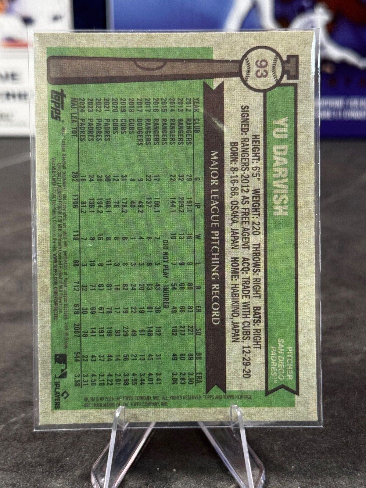 2025 Topps Heritage - Yu Darvish Blue Sparkle #93