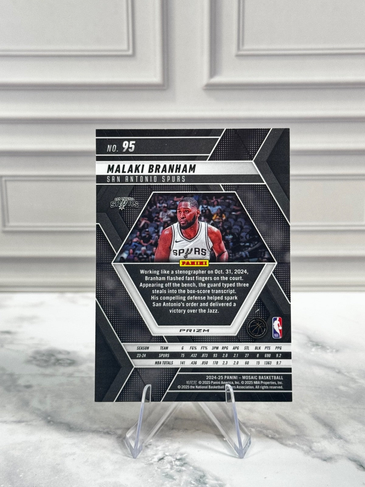 2024-25 Panini Mosaic - Malaki Branham #95 Reactive Yellow Mosaic Prizm