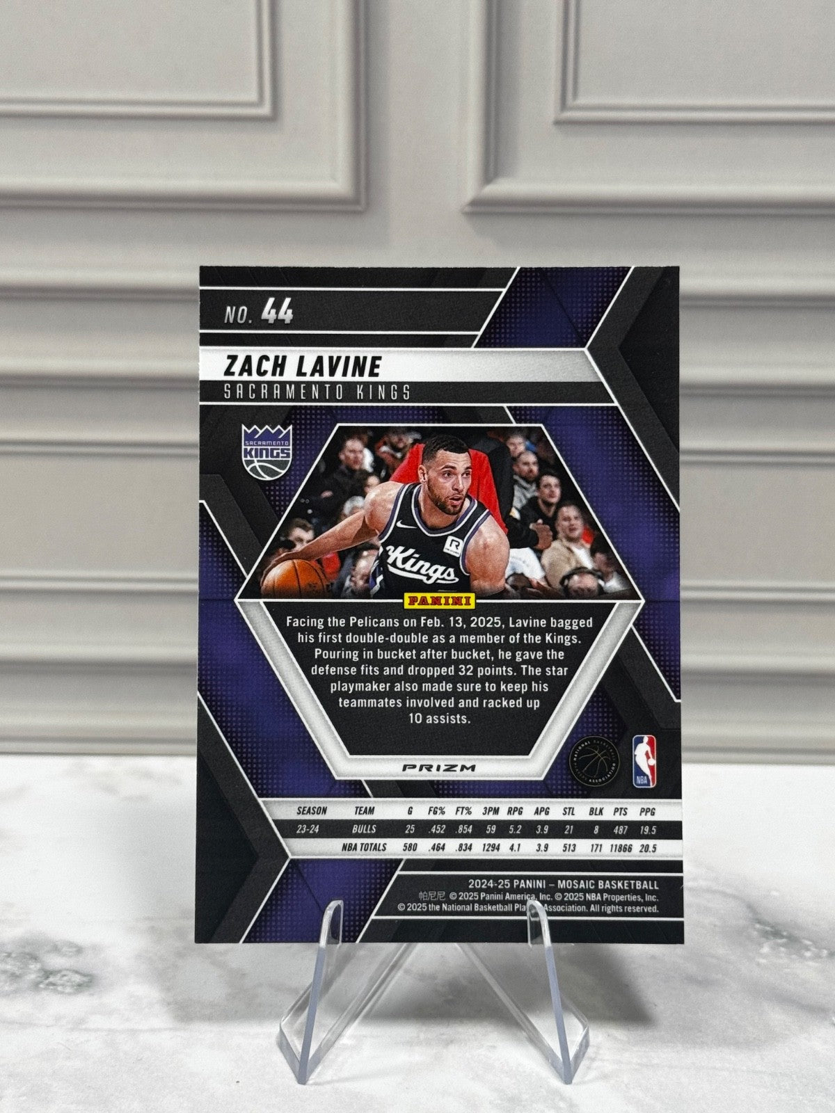 2024-25 Panini Mosaic - Zach Lavine #44 Silver Mosaic Prizm