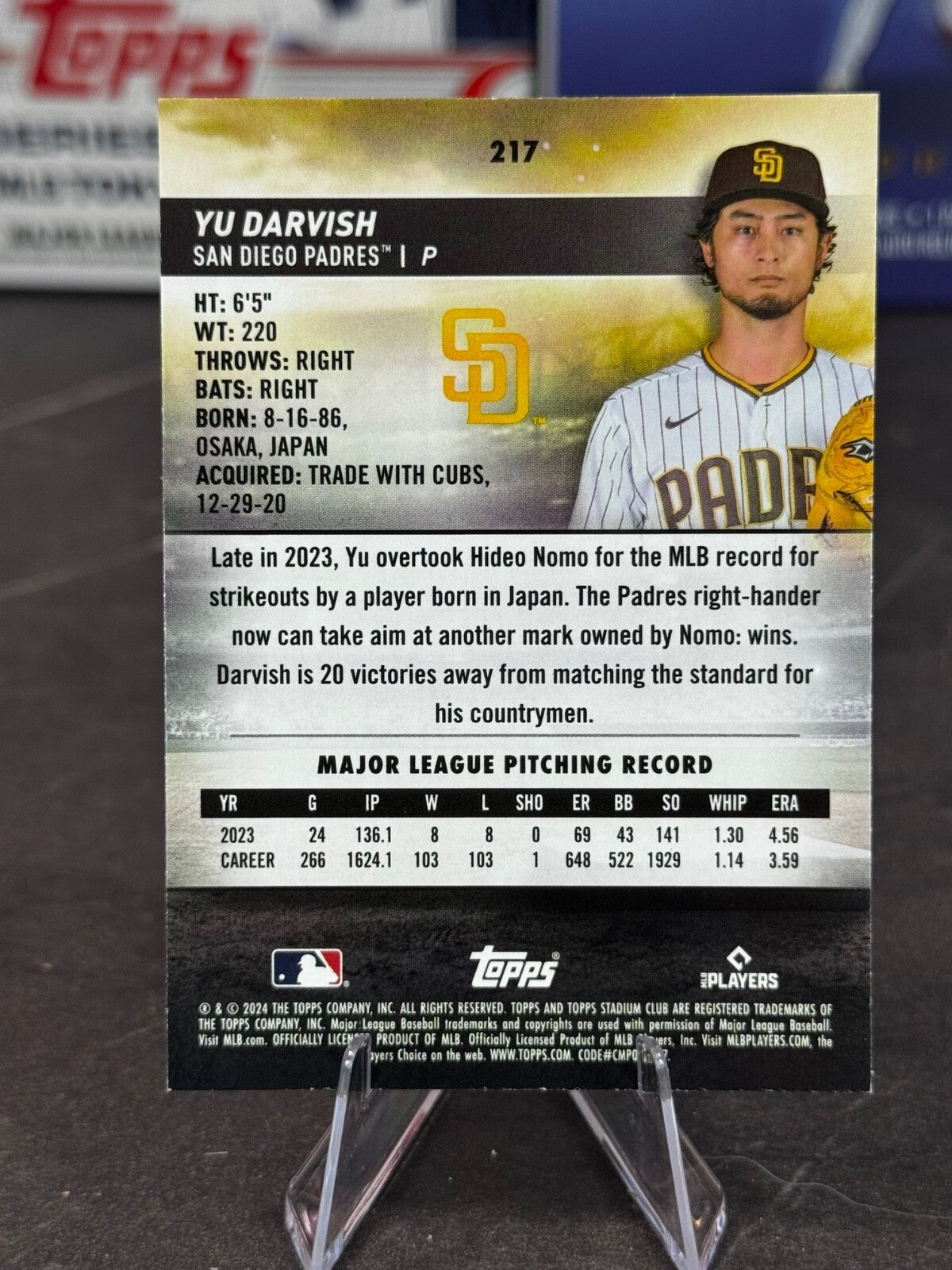 2024 Topps Stadium Club - Yu Darvish #217 Red Foil