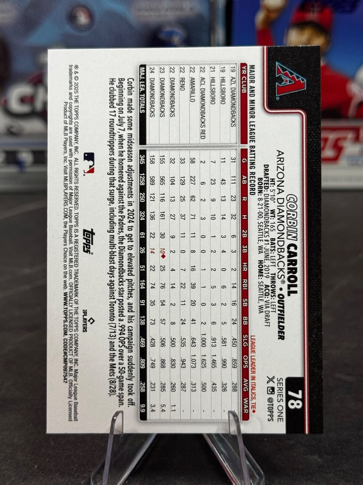 2025 Topps Series 1 - Corbin Carroll #78 Rainbow Foilboard