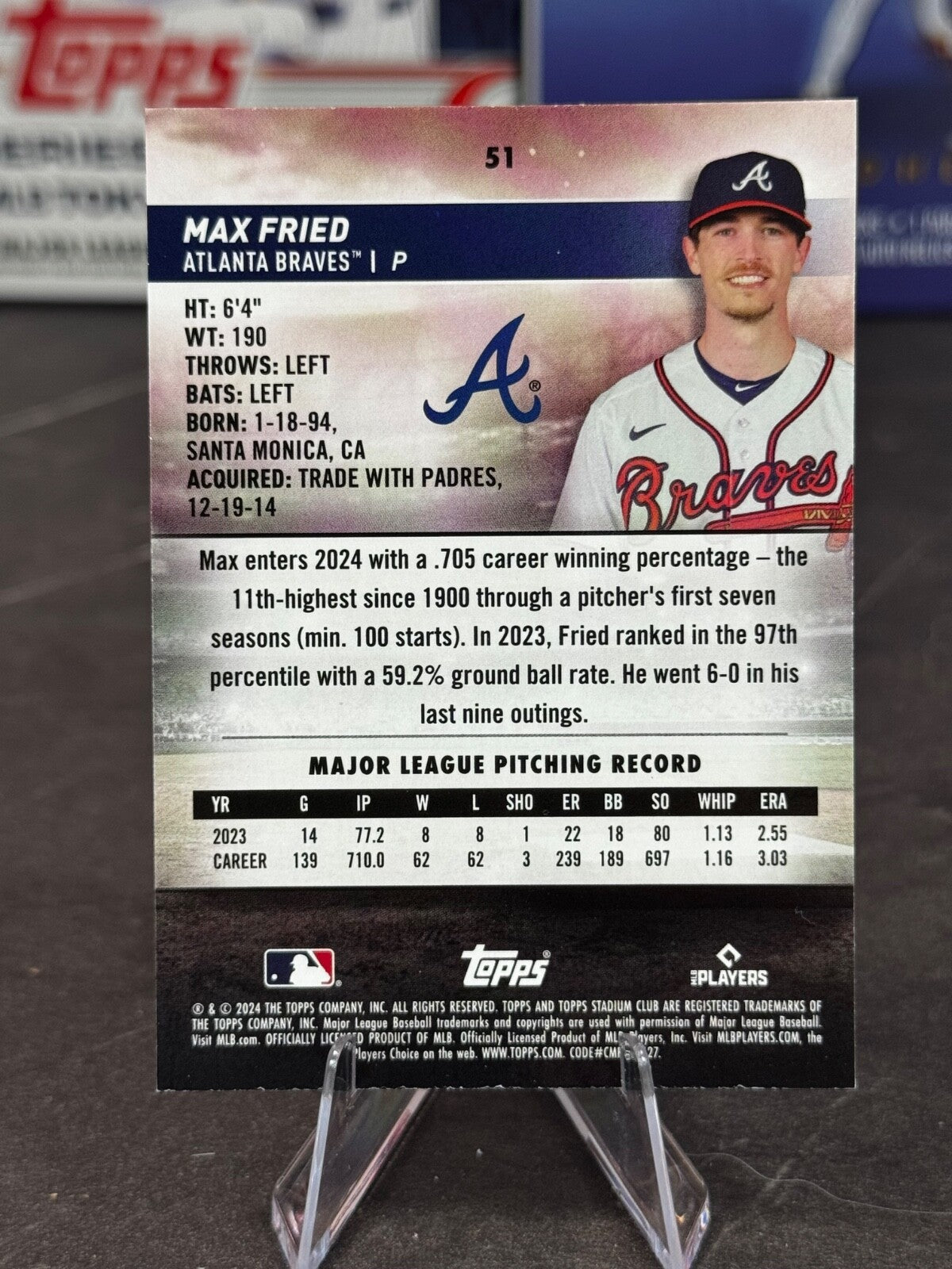 2024 Topps Stadium Club - Max Fried #51 Red Foil