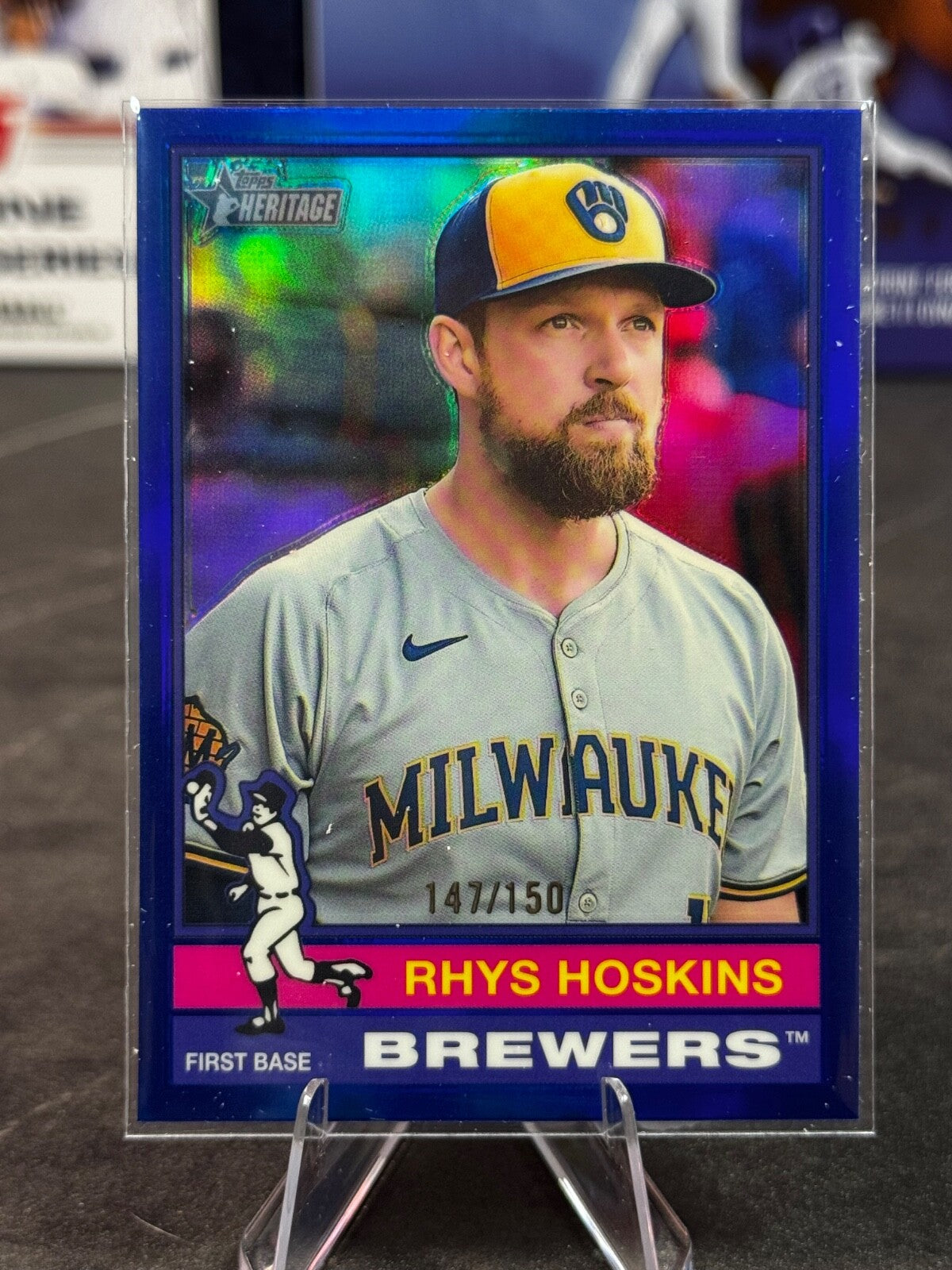 2025 Topps Heritage - Rhys Hoskins /150 Blue Chrome #291