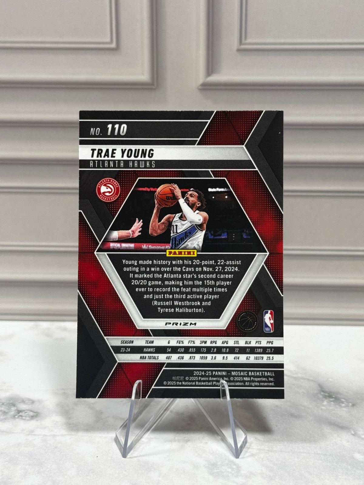 2024-25 Panini Mosaic - Trae Young #8 Reactive Yellow Mosaic Prizm