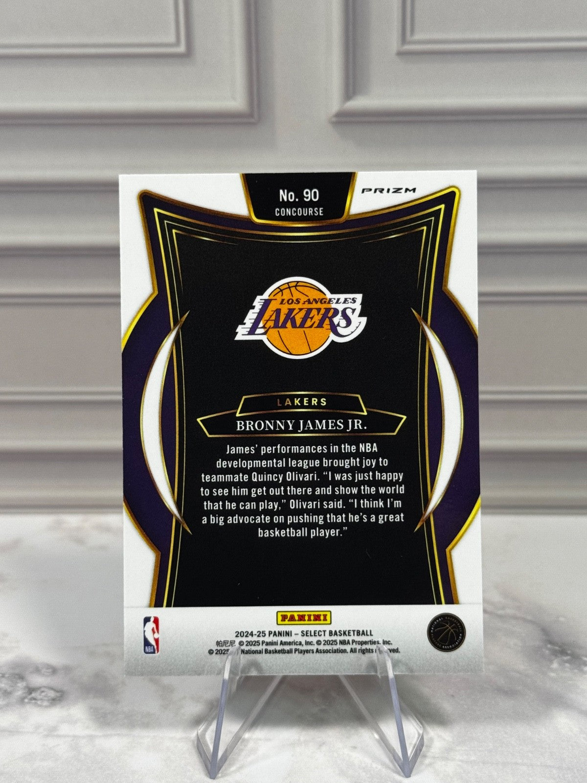2024-25 Panini Select - Concourse Bronny James Rookie#90 Orange Flash Prizm (RC)
