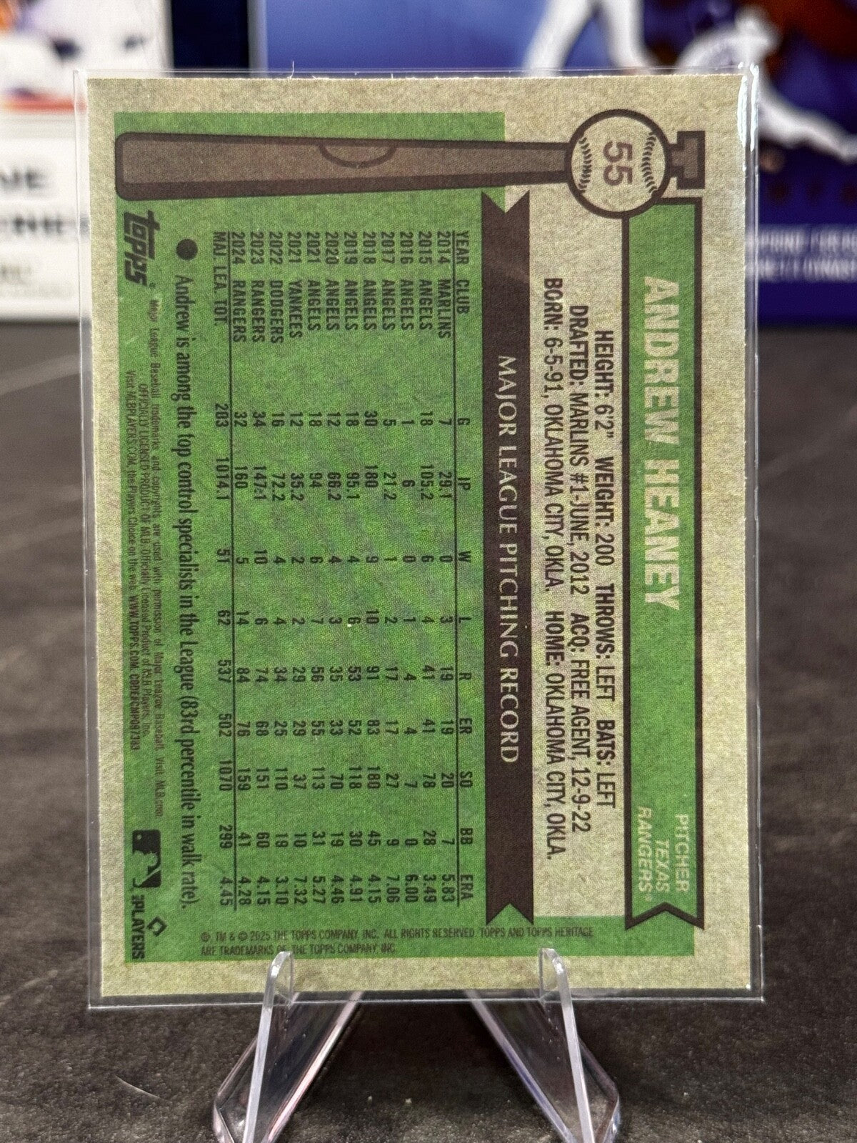 2025 Topps Heritage - Andrew Heaney Blue Sparkle #55