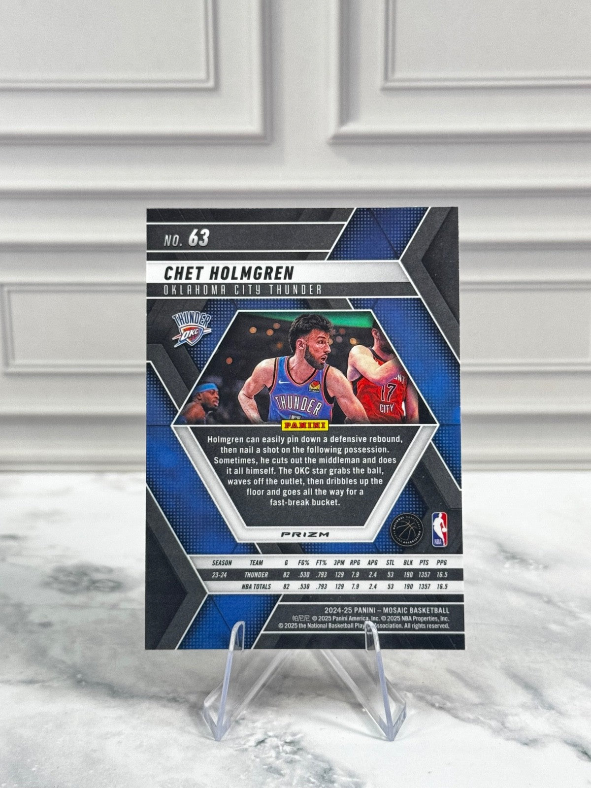 2024-25 Panini Mosaic - Chet Holmgren #63 Reactive Yellow Mosaic Prizm