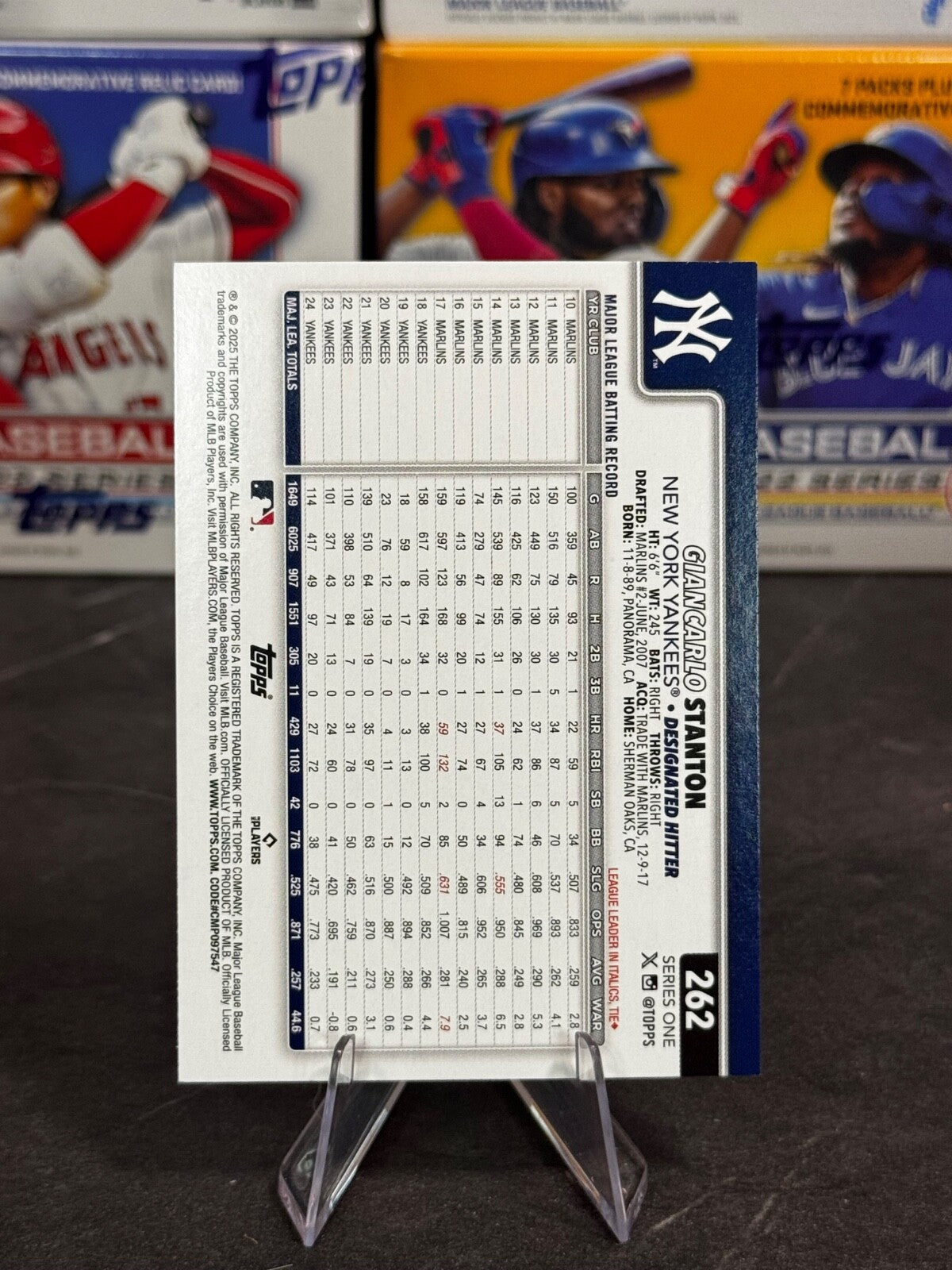 2025 Topps Series 1 - Giancarlo Stanton #262 Confetti Sparkle