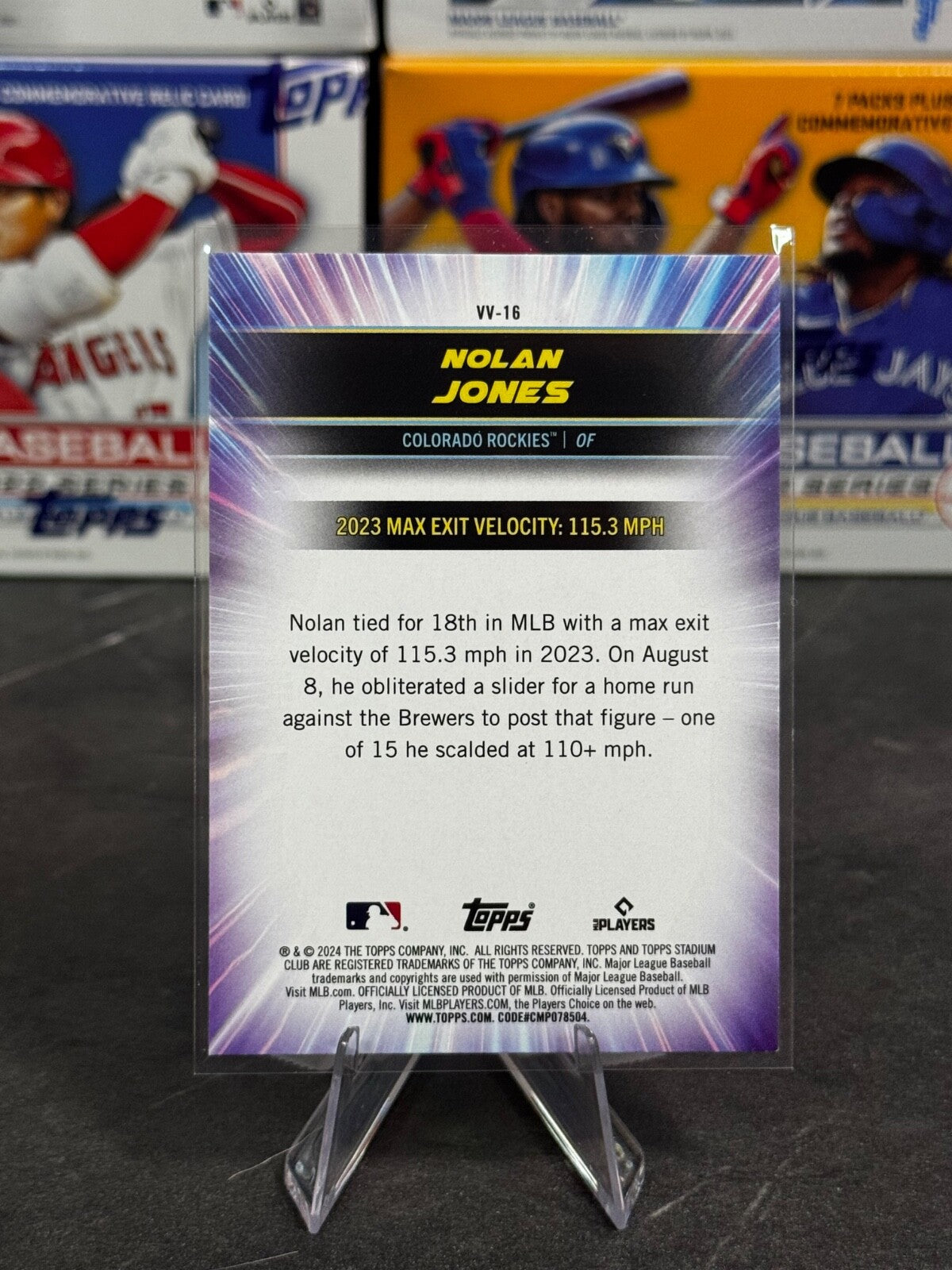 2024 Topps Stadium Club - Virtuosos of Velocity Nolan Jones #VV-16