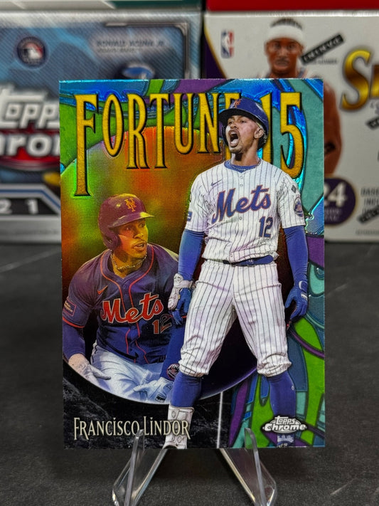 2025 Topps Chrome - #F15-7 Francisco Lindor Fortune 15