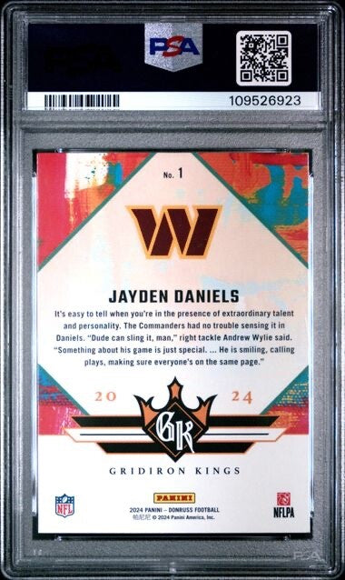 2024 Panini Donruss - Rookie Gridiron Kings #1 Jayden Daniels (RC) PSA 9