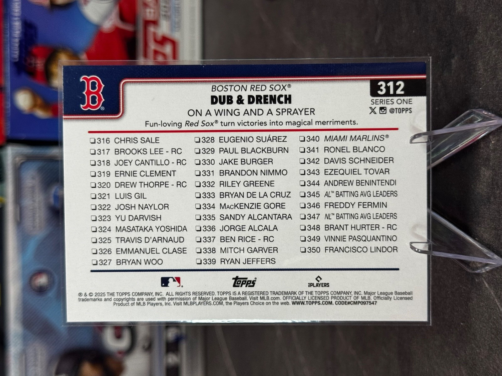 2025 Topps Series 1 - Boston Red Sox Dub & Drench #312