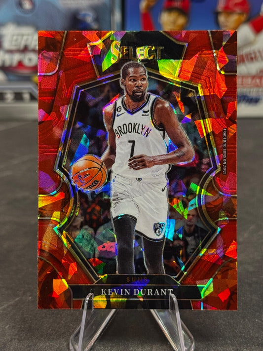 2022-23 Panini Select - Premier Level Kevin Durant #137 Red Cracked Ice Prizm