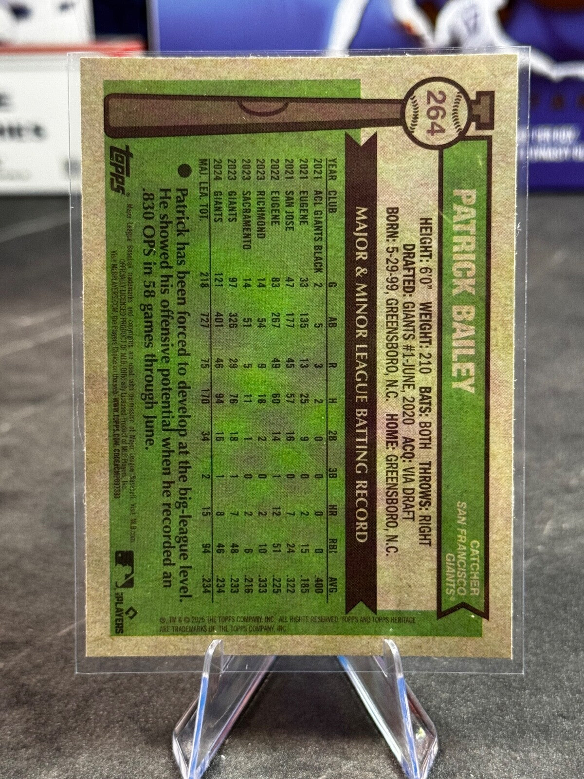 2025 Topps Heritage -  Patrick Bailey Chrome #264