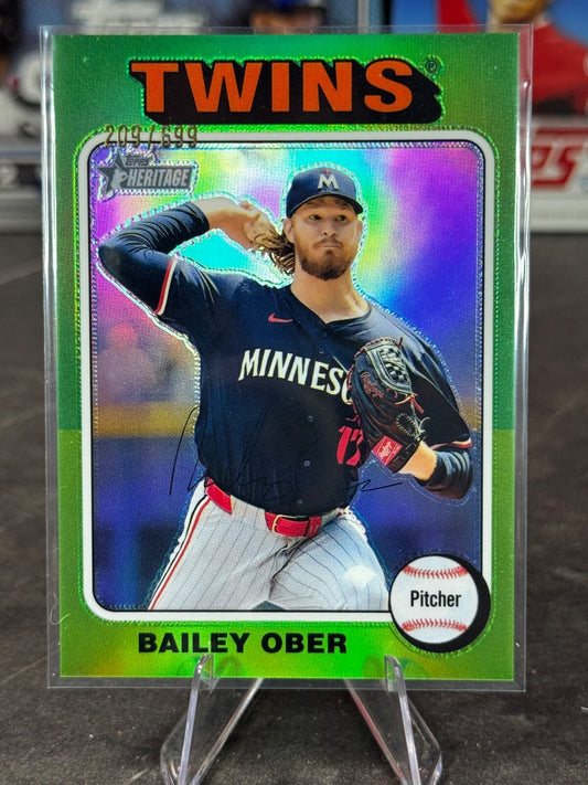 2024 Topps Heritage High - Bailey Ober #536 Green Refractor /699