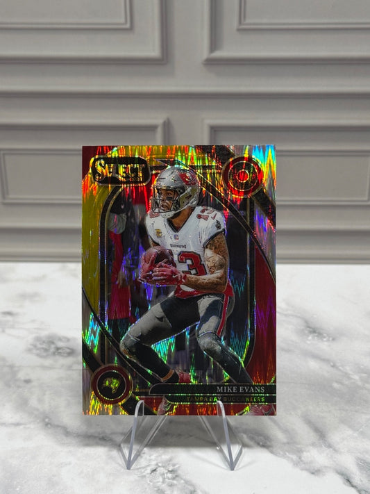 2024 Panini Select - Club Level Mike Evans #283 Red & Yellow Shock Prizm