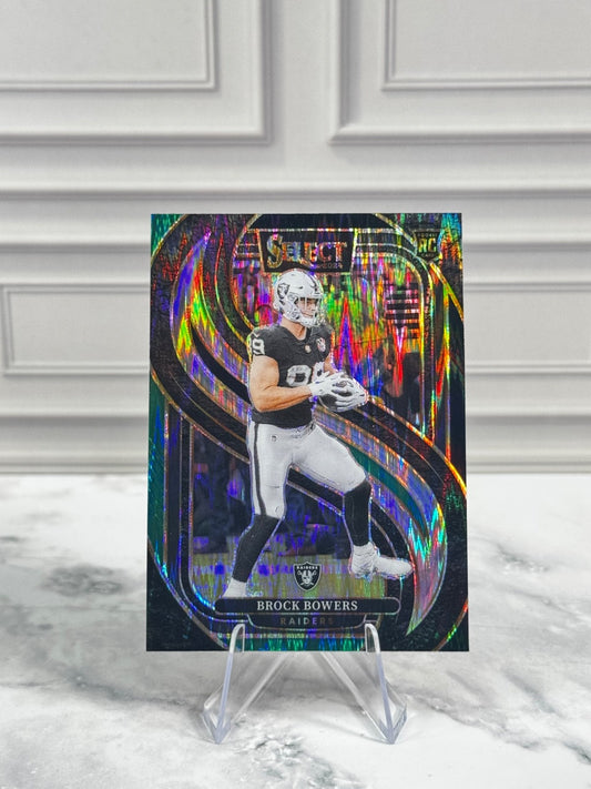 2024 Panini Select - Premier Level Brock Bowers #118 Black & Green Shock (RC)