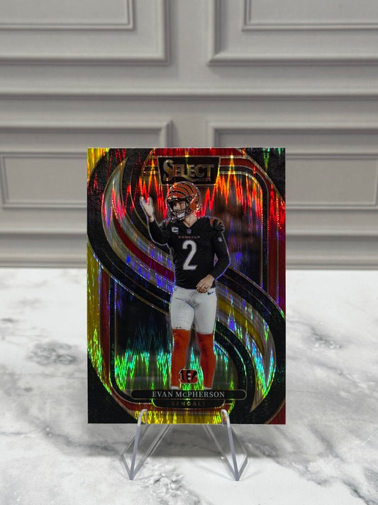 2024 Panini Select - Premier Level Evan McPherson #156 Red & Yellow Shock Prizm