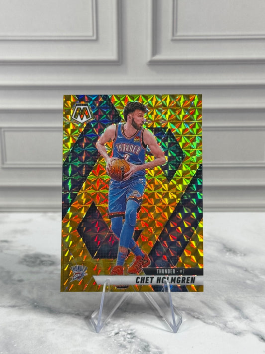 2024-25 Panini Mosaic - Chet Holmgren #63 Reactive Yellow Mosaic Prizm
