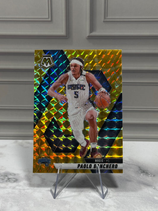 2024-25 Panini Mosaic - Paolo Banchero #1 Reactive Yellow Mosaic Prizm
