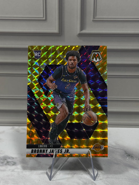 2024-25 Panini Mosaic - Rookies Bronny James #214 Yellow Reactive Prizm (RC)