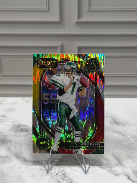 2024 Panini Select - Club Level Boomer Esiason #209 Red & Yellow Shock Prizm