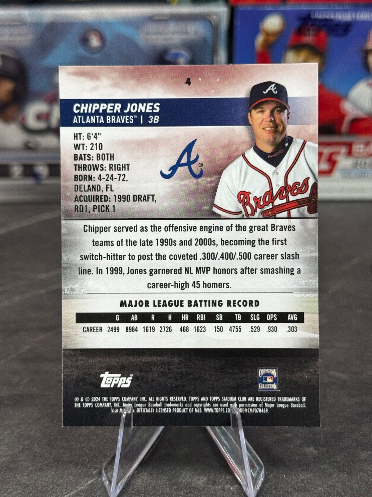 2024 Topps Stadium Club - Chipper Jones #4 Chrome