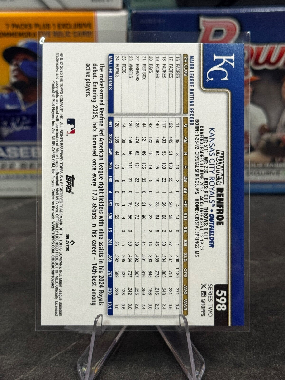 2025 Topps Series 2 - #598 Hunter Renfroe Rainbow Foil ROYALS