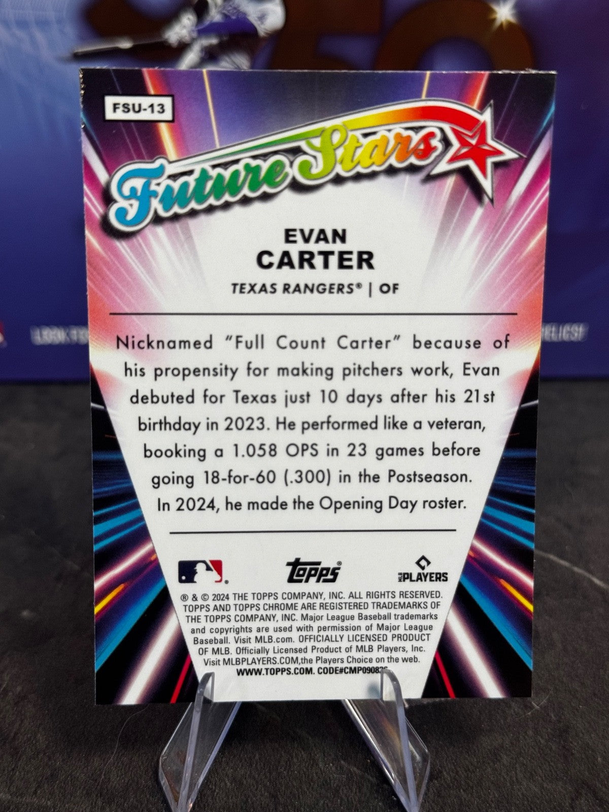 2024 Topps Chrome Update Series - Future Stars Evan Carter #FSU-13 (RC)