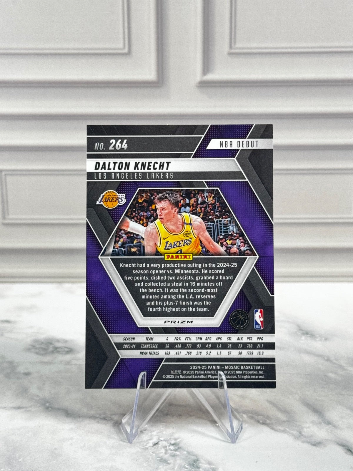2024-25 Panini Mosaic - NBA Debut Dalton Knecht #264 Reactive Yellow Prizm (RC)